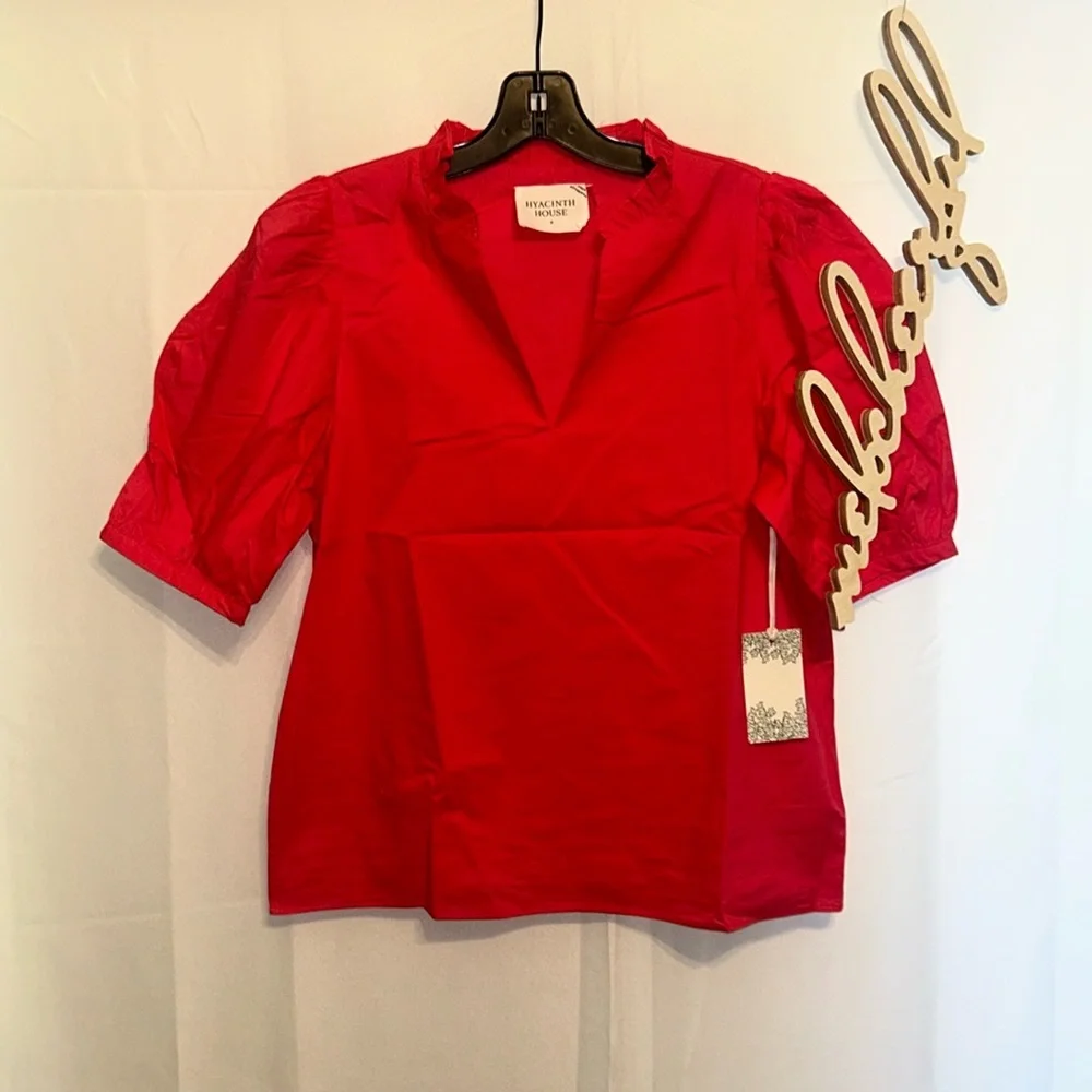 Watermelon Ruffle Leigh Blouse HYACINTH HOUSE